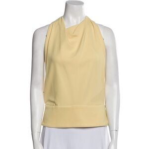 balenciaga 2011 silk yellow halter top